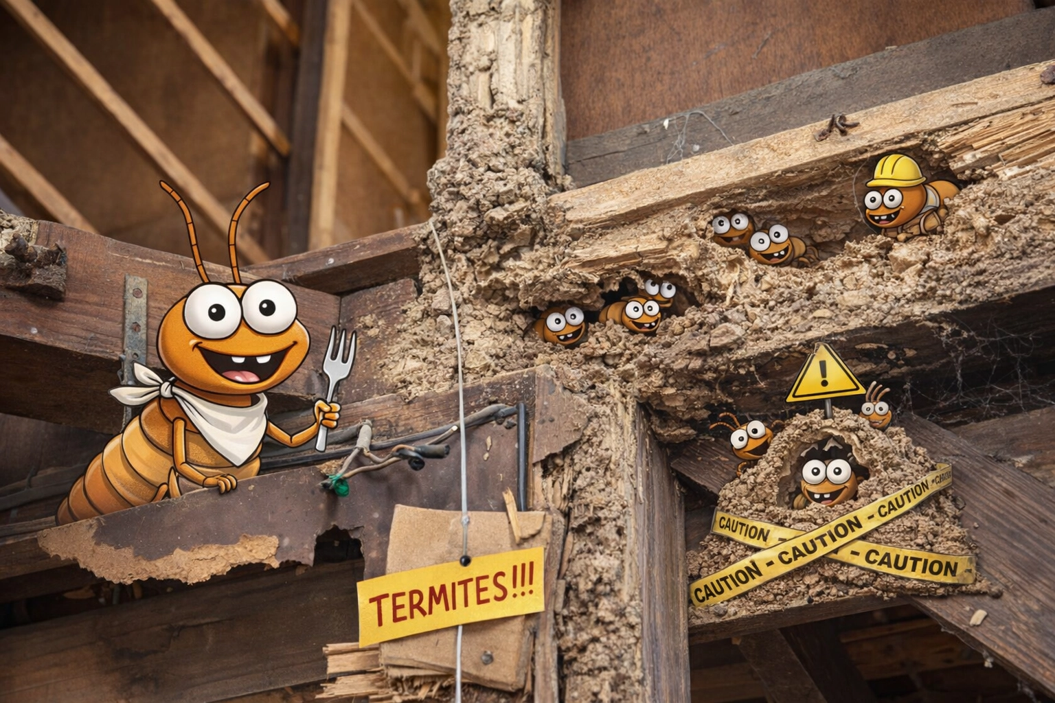 termite bois charpente infestation termites maison